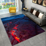 3D Volcano Lava Magma ala suur vaip, vaipvaip elutoa diivani uksemattide kaunistamiseks, Kid Play libisemiskindel p&otilde;randamatt 120x160cm(47x62in)