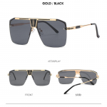 Vintage Br&auml;ndikujundus &Uuml;lisuured Raamita P&auml;ikeseprillid Meestele Naistele Retro Gradient Ruudukujulised P&auml;ikeseprillid Trendikad Naiste Prillid UV400