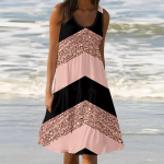 Naiste vestiga kleidid Suvised kevadised plisseeritud Boheemi kleidid Armsad varrukateta lendavad rannas sirge T-s&auml;rgi kleidid &Uuml;markaelusega kleidid L sinine