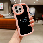Macaron Big Wave pehme telefoni&uuml;mbris iPhone'ile 11 12 13 14 15 Samsung A13 A14 A24 A53 A54 A55 Xiaomi Redmi Note 13 12C kate A47 King Queen paaris&otilde;brad for iPhone 6(6s)