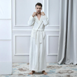 Meeste massiivne paks sametist hommikumantel pidžaama magamisriiete tasku v&ouml;&ouml;koht XL valge