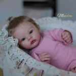 19-tolline Reborn Dolls MEADOW K&auml;sitsi valmistatud 3D-v&auml;rvitud nahk vasts&uuml;ndinud nuku pehmest puutetundlikust riidest korpus PP puuvillaga Bebe Reborn Doll Kids s&uuml;nnip&auml;evapuhkuse kingitus 19 Inch