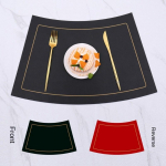 Ventilaatorikujuline &uuml;mmargune lauamatt, PU-nahast lauamatt, veekindel ja soojust isoleeriv matt, Hotel Western kahev&auml;rviline lauan&otilde;ude matt 60cm * 40cm * 1cm must