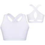 Sport Crop Top T&uuml;drukud Spordirinnahoidjad Racerback Rinnahoidja aluss&auml;rk Tants Sport T&uuml;drukud Spordir&otilde;ivad Jooga Fitness J&otilde;usaal 3-4 Years valge