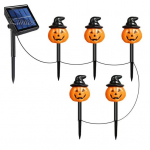 5 tk p&auml;ikeseenergia k&otilde;rvitsa teevalgustid &otilde;ues Halloweeni kaunistused p&auml;ikeseenergiaga valgustatud k&otilde;rvitsa maapealsed panused peo veranda kaunistamiseks valge