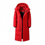 Talvine paks meeste sulejope Moodne kapuutsiga X-pikk soe pardi sulemantel Kvaliteetsed br&auml;ndiriided suures suuruses S punane