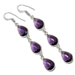 Amethyst Gemstone Handmade 925 Sterling Silver Jewelry Earring 2.76 p6t85