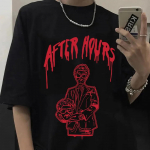 Mood Rapper The Weeknd After Hours Suvine T-s&auml;rk Harajuku Meeste Naiste Unisex Mustad T-s&auml;rgid Puuvill L&uuml;hikeste Varrukatega T-s&auml;rk Streetwear S