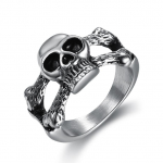 S925 h&otilde;bes&otilde;rmuste festivali pealuu sari Simple Bone Skull Shape v&auml;ike s&otilde;rmus meestele ja naistele 4
