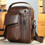 Meeste ehtsast nahast &otilde;lakott &Auml;rikott meestele Kaasaskantav pehmest nahast Crossbody kott Meeste k&auml;ekott kohv