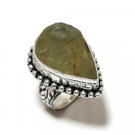 Natural Prehnite Gemstone Handmade 925 Sterling Silver Gift Ring Size 6 l8e76