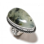 Natural Prehnite Gemstone Handmade 925 Sterling Silver Gift Ring Size 6 k2t44