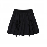 Suvine Harajuku esteetiline kikilips puhvis seelik valge magus A-kujuline miniseelik Kuumad t&uuml;drukud vabaaja Korea moe seelikud Emo Girl Chic S must