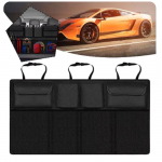 Auto pagasiruumi organiseerija, Auto istme organiseerija 8 suure mahutavusega hoiukotiga, Veekindel, Kokkupandav, Riputatav tagaistme seljatoele &lrm;89 x 46 x 2 cm must