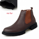 Chelsea saapad, meeste &otilde;uesaapad, k&auml;sitsi valmistatud &auml;ri, must punane slip on Flock ehtsast nahast saapad Sapato Masculino pehmed meeste lumesaapad 7