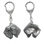 Soft-coated Wheatan Terrier - Silver-plated key ring with a dog in a gift box, handbag decoration, backpack pendant by Art-Dog brand