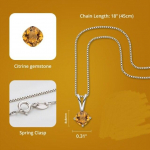 S925 Sterling Silver 8 *8mm S&auml;delev Tsitriin Ripats Naistele Naturaalne Amet&uuml;st Kivist Ripatsid Kaelakeed Naistele Pruudiehted