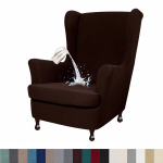 Veekindel tiibtooli kate 2-osaline veniv spandex kangast tiibtooli kate Elastse p&otilde;hjaga tugitooli kate elutoa magamistuppa W33xD36xH45inch tumepruun v&auml;rv