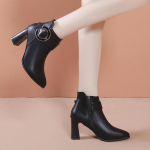 Uued naiste moodsad terava ninaga l&uuml;hikesed saapad Seksikad k&otilde;rge kontsaga &otilde;hukesed kivist papud 35 must