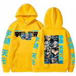 Anime Demon Slayer kapuuts Uzui Tengen Prinditud kapuutsiga meeste riided Suures suuruses pullover Harajuku Unisex dressipluusid XS must