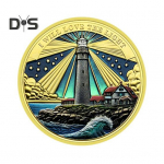 Ookeani majakas, metallist kogutav m&uuml;nt Inspireeriv pika reisi reisi suveniirm&uuml;nt enesekogumise m&auml;lestuseks A kuldne