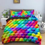 M&auml;nguasjaprindiga voodipesukomplekt Dot Ehitusklotsid Lohjakate Laste Poiste Voodikate V&auml;rvikad tellised M&auml;ng Voodipesu Tekikottide komplekt 140x210cm 2pcs