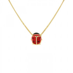 LEA &; ARTHUR - Laste kaelakee "COCCINELLE" Muster - Veneetsia v&otilde;rk - 375 tuhandikku kollane kuld - Pikkus 42cm - Laste ehted