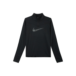 Nike Logo Tr&uuml;kiga Poollukuga Vabaaja Pikkade Varrukate T-s&auml;rk Naistele T-s&auml;rgid Must FB4688-010 S black