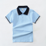 Laste polos&auml;rk: L&uuml;hikeste varrukatega puuvillane vormiriietus p&otilde;hikooli ja p&otilde;hikooli jaoks &ndash; valge v&otilde;i sinine (Suurused 100-190) Size 130cm