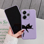 Armas kassi pehme silikoon&uuml;mbris Xiaomi Redmi Note 13 Pro 13C 14T Poco Samsung A55 M35 S24 Plus Huawei Honor 200 Lite iPhone Realme 8 p&otilde;rutuskindlale &uuml;mbrisele Samsung Galaxy S9 Plus lilla