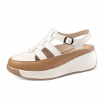 Uued Cross Hollow Pehme talla sandaalid Rooma Retro vabaaja platvormkingad Naiste &uuml;mmargused varbap&uuml;ksid pannal Sport sandaalid 35 aprikoosi