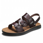 Moodsad K&auml;sit&ouml;&ouml;na Valmistatud Meeste Veekingad Klassikalised Meeste Sandaalid Slip-on Suvised Nahast Sandaalid Tuhvlid Meestele V&auml;litingimustes Vabaaja Kerged Sandaalid 39 pruun