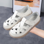 Suvised naturaalsest nahast naiste sandaalid libisemiskindlad platvormsandaalid vintage naiste vabaajajalatsid v&auml;litingimustes rannajalatsid Zapatos De Mujer 35 beež