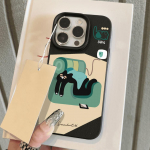 Telefoni&uuml;mbris iPhone 11 13 XR XS Max &uuml;mbrisele iPhone 12 14 15 16 Pro Max 12 Pro 15 Plus Nahast v&auml;rvitud veekindel kukkumis- ja kulumiskindel multikas iPhone 16 Pro Max valge