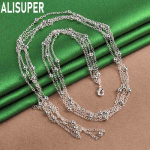 925 h&otilde;bedast mitme ketiga helmestega kaelakee moeehted 45CM