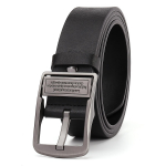 PULO Men's Alloy Letter Pin Buckle Genuine Leather Belt High Quality Cowhide 140 150 160 170cm Belt 150cm must