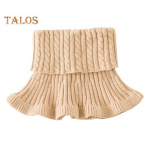 Naiste v&otilde;lts sall K&otilde;rge krae keerdumisega tekstuur volang trimm &uuml;hev&auml;rviline kudumine krae s&uuml;gistalv paksendatud soe valekrae valge