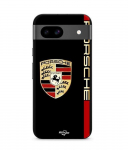 Coque - MANIACASE - Google Pixel 8a - Silicone - Souple - Logo PORSCHE rouge et dor&eacute;
