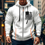 Meeste sportlik vabaaja kapuuts, kardigan, lukuga, mitme taskuga kapuuts L must