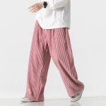 Meeste Vabaaja P&uuml;ksid Mood Meeste Streetwear Sametist Sirged P&uuml;ksid Meeste &Uuml;hev&auml;rvilised Vintage P&uuml;ksid Meeste L&otilde;dvad Laiade S&auml;&auml;ristega P&uuml;ksid Harem Paarip&uuml;ksid 5XL pink