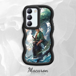 V&auml;rvitud muster Big Wave Edge pehme silikoon materjal Macaron telefoni &uuml;mbris p&otilde;rutuskindel kaitsev kummist korpus OnePlus Vivo Motorola Moto jaoks Vivo Y30 sinine