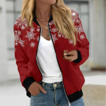 Naistele m&otilde;eldud jakid pikkade varrukatega, kerge lukuga ja prindiga &uuml;ler&otilde;ivad vabaaja tepitud jakid taskutega S sinine