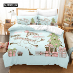 J&otilde;uluvana lumemees voodipesukomplekt tekikottide komplekt 3D voodipesu digitaaltr&uuml;kk voodipesu Queen size voodipesukomplekt moedisain EU single(135x200cm)