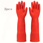 Pikendatud latekskindad, majapidamises kasutatava k&ouml;&ouml;gi n&otilde;udepesukumm, vastupidav, pl&uuml;&uuml;s, paks puhastus, pesu lehma k&otilde;&otilde;luskumm