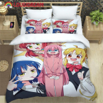 Mood 3D Prindiga Anime BOCCHI THE ROCK Voodipesukomplekt Artikkel Lastele ja T&auml;iskasvanutele Vooditele Tekikotid Padjap&uuml;&uuml;rid Tekikotikomplektid EU Twin 135x200cm
