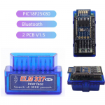 Kebidu Bluetooth OBD2 skanner PIC18F25K80 kiip ELM327 V1.5 topelt-PCB autodiagnostika OBD Androidile Toetab k&otilde;iki OBDII protokolle