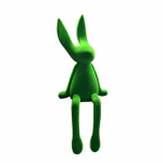 Armas sametise kattega istuv j&auml;nese kujuke Pehme puudutusega sametise kattega j&auml;nese kuju 28cm k&otilde;rgus Sametise kattega j&auml;nese figuur 1 roheline