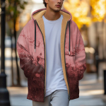 Men's thick zipper pocket jacket with pockets inserted into cotton jacket L