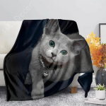 Must Kass 3D-prindiga Sametpl&uuml;&uuml;sist Viske-fliistekk Voodikate Sherpa Tekk Diivanile Voodile Diivanile Tepitud Kate T&auml;iskasvanutele Teismelistele Lastele 30x40in