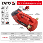 Laetav automaatne liitiumaku veepump p&otilde;llumajanduslikuks niisutuseks ja k&ouml;&ouml;giviljade kastmiseks Model YT-85290